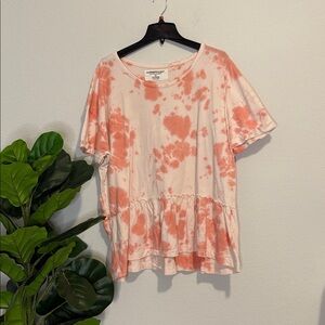 Pink tie dye 1X the Sweatshirt Project top
